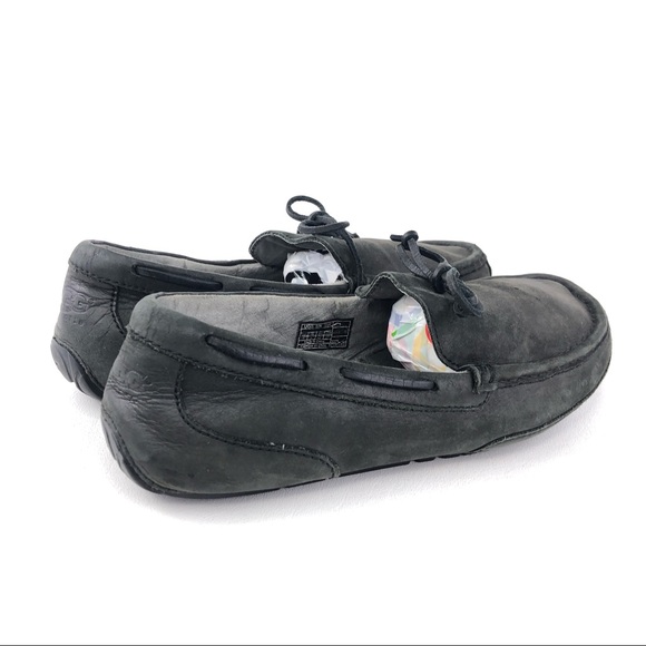 UGG Chester Black Leather Moccasin Slippers 9 main image 5